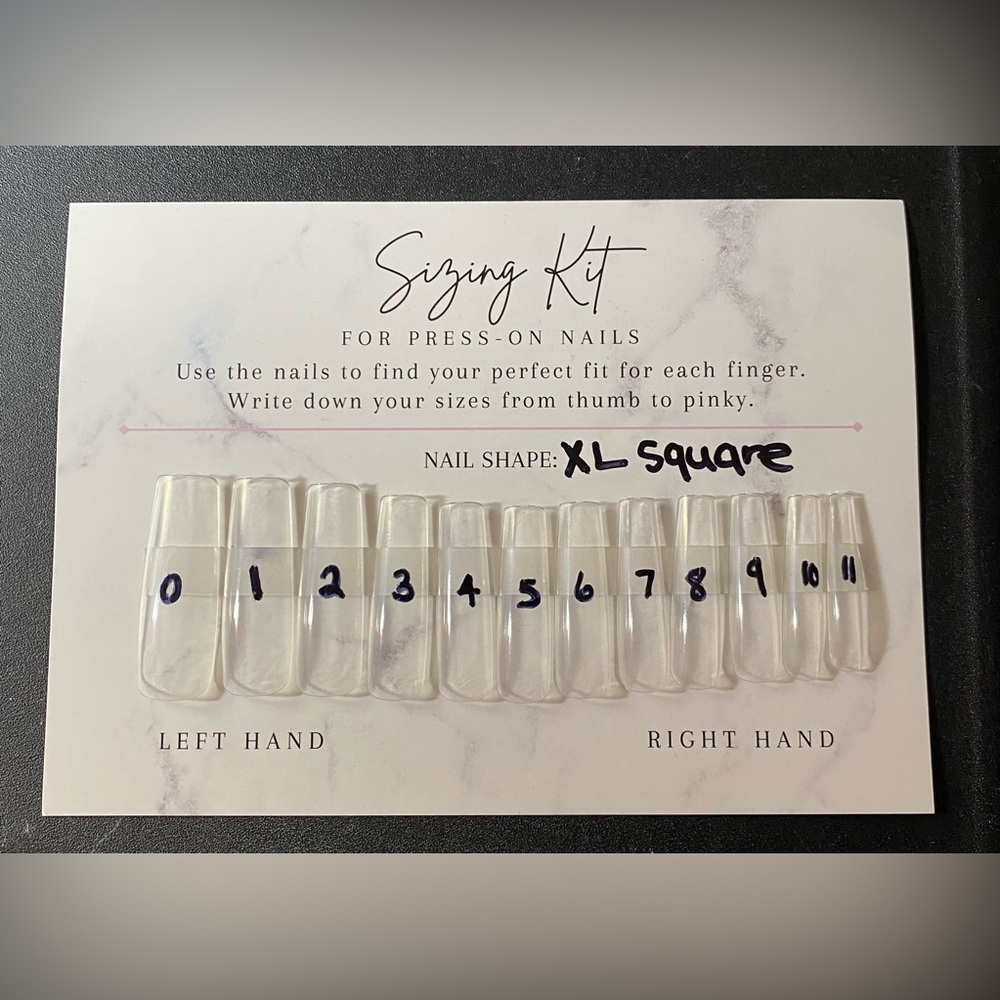 XL Square Press-On Nail Sizing Kit for LoveGalore Press On Nails